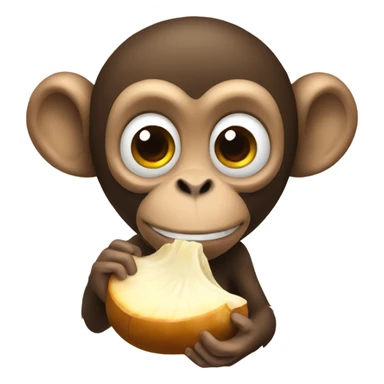 Monkey eating mushrooms  sticker