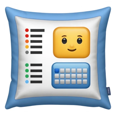 pillow with spreadsheet sticker