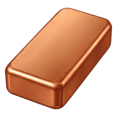 Create an Android-style emoji of a copper ingot. Make it simple, flat, and cartoon-like with bright copper colors, soft shading, and clean rounded shapes. Avoid realism and keep the design consistent with modern Android emoji aesthetics. sticker