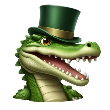 crocodile with a top hat sticker