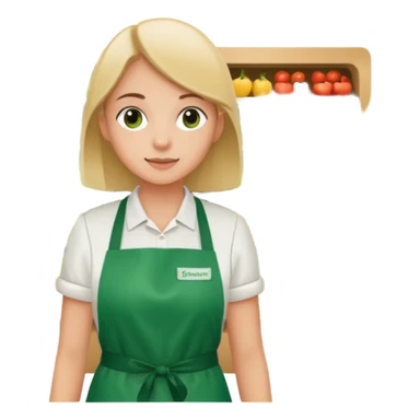 Eine Person die an der Supermarktkasse steht. Die Kasse ist gekennzeichnet als "Plauderkasse" und im grünen Design. sticker