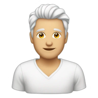 hombre blanco, pelo rapado, casual sticker