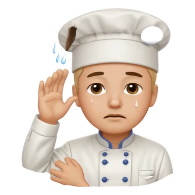 Chef saluting while crying  sticker