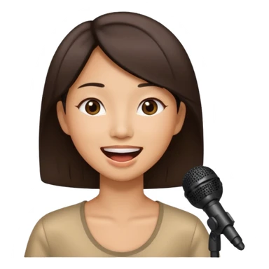 asian woman singing no microphone sticker