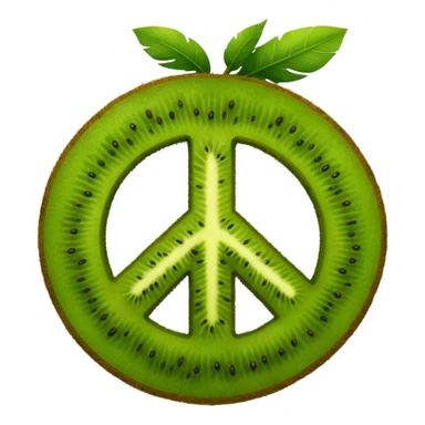 Peace sign hand emoji but its kiwi skin sticker