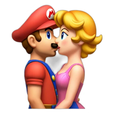 mario kissing peach sticker