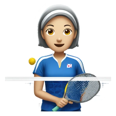 Japanese woman playing pickleball sticker