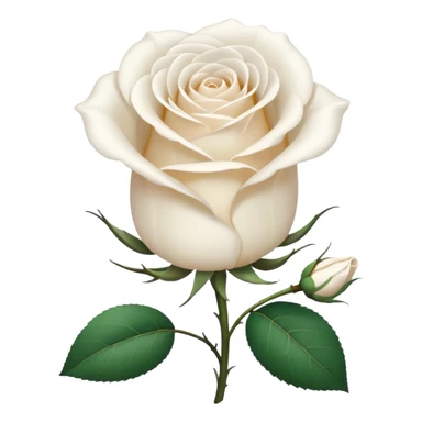white rose, without green leaves, just flower sticker