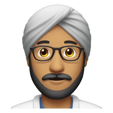 Sikh guy with glasses and beard and moustaches sticker