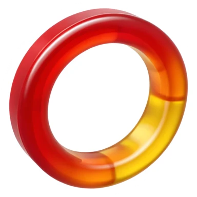 emoji de 2 gomitas en forma de aro una colo rojo y otra amarillo de gran grosor sticker