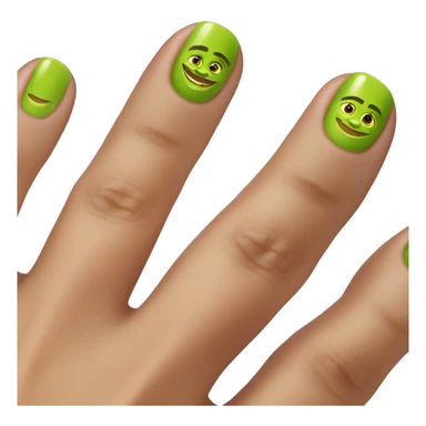 Toes with shrek nail polish  sticker