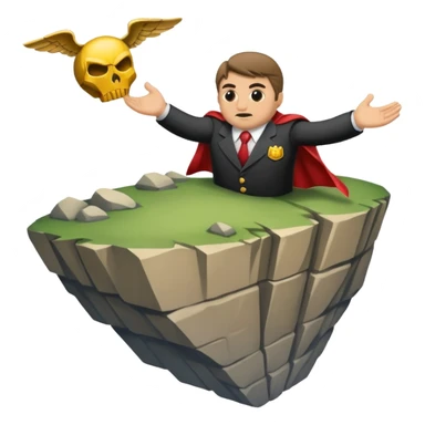 a mafiosi snitch bound up and held over a cliff sticker