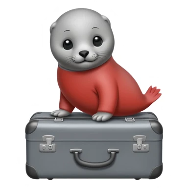Baby seal with a suitcase  sticker