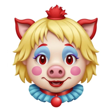 pig blonde clown sticker