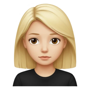 The woman with blonde hair had a neutral expression. sticker