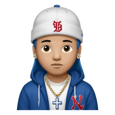 rapper da trắng đội mũ len mlb áo thánh giá  sticker