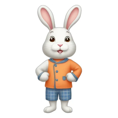 Lapin mignon and pajamas carotte sticker