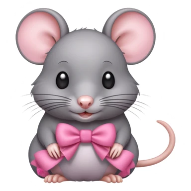 Cute rat with a pink bow sticker