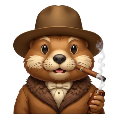 beaver head smoking a cigar sticker