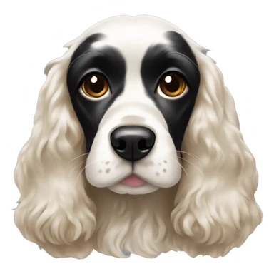 Cocker spaniel with black face and white body a little bit of white on her face l sticker