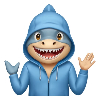 Shark in shock with a hoodie sticker