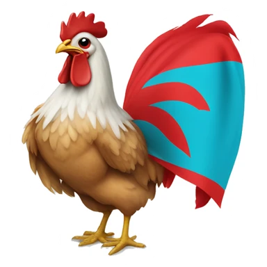 chicken with the color of Türkiye flag sticker