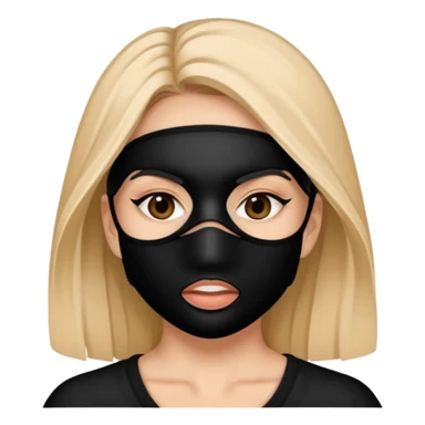 A woman with a face mask that only covers her face sticker