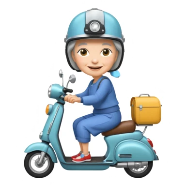 Granny going fast on a scooter sticker