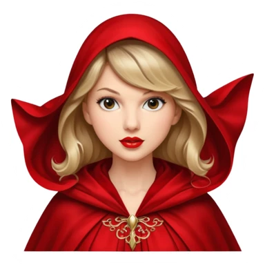Taylor Swift red líp and elegant clook sticker