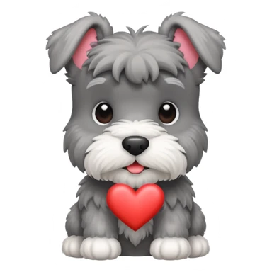 schnauzer with hearts sticker