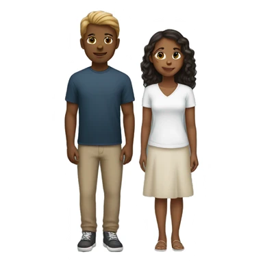 Brown Girl and White boy in love sticker