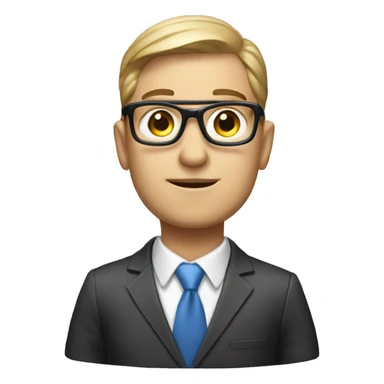 Male AI Advisor nerd in suit sticker