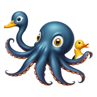 An octopus with penguin body and duck head sticker
