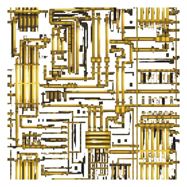 Google quantum computer gold chandelier with disks and tubes sticker