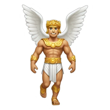 Hermes mythologic god with wings sandals sticker