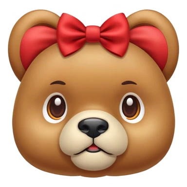 Osito face con moño rojo  sticker
