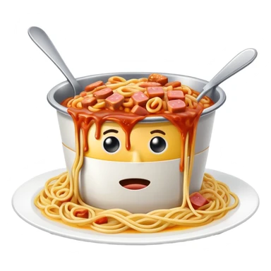  SPAM meat melted spaghetti slop art sticker