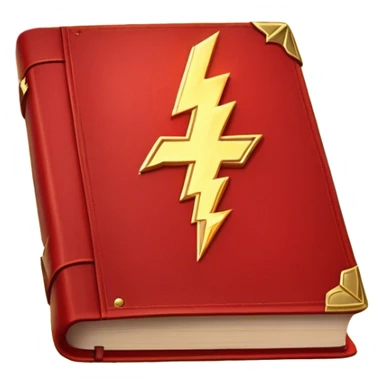 A fiery red book with golden details, a textured, leather-like cover, a flaming sword, or a lightning bolt, radiating power, resilience, and the fire of transformation-- the inner strength book sticker