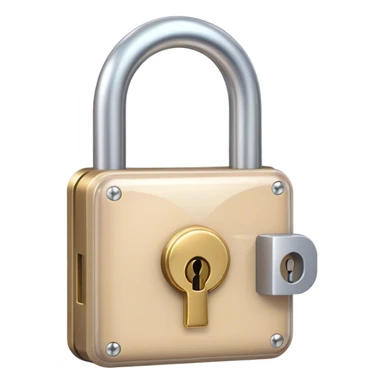 Holographic and glassmorphic beige lock sticker