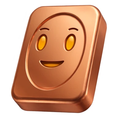 Create an Android-style emoji of a copper ingot. Make it simple, flat, and cartoon-like with solid copper colors, no shine, no reflections, no gradients, and absolutely no faces or expressions. Keep the design clean, rounded, and consistent with modern Android emoji aesthetics.

 sticker
