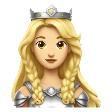 Blond Valkyrie full body with crown with wings sticker
