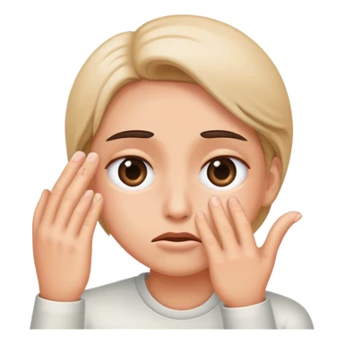 Rolling eyes with hand sticker