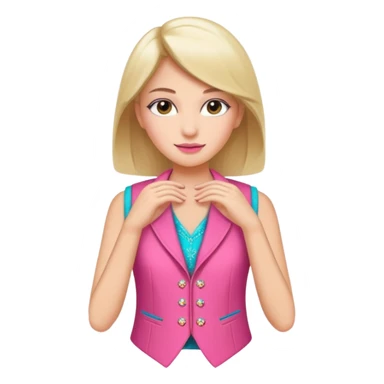 a stylish women’s vest, sleeveless, elegant and decorative design, in a bright pink color with small cute details, feminine and fancy look, no background, ONLY VEST sticker