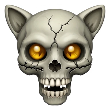 Zombie cat skull sticker