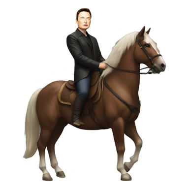 Elon musk on a horse  sticker