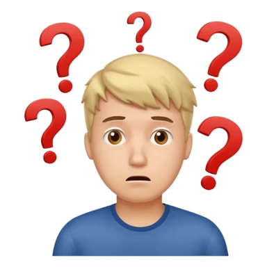 confused guy meme with question marks sticker
