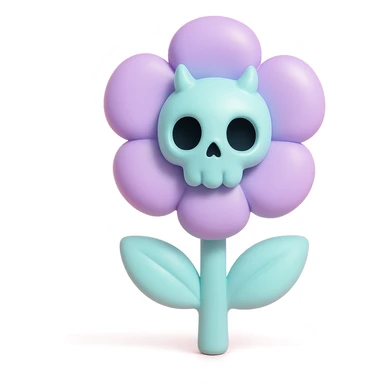 gothic flower, vinyl figure style sticker