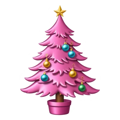 pink christmas tree sticker