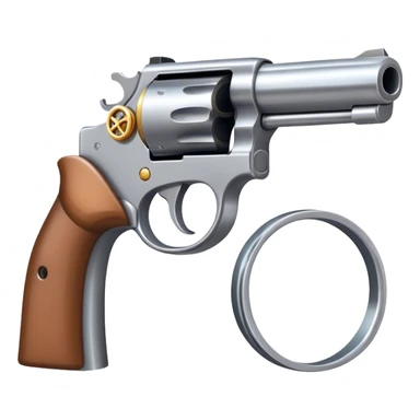 Pistol with a wedding ring sticker