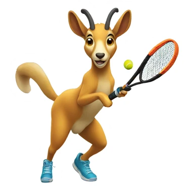 Chamois playing tennis sticker